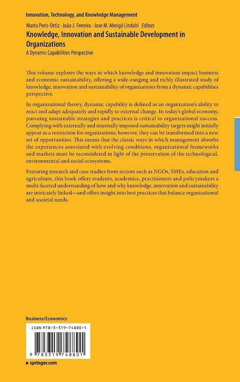 Produktbild: Knowledge, Innovation and Sustainable Development in Organizations