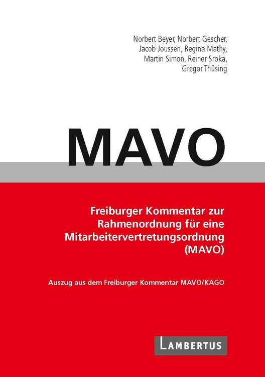 Produktbild: Handbuch MAVO-Kommentar
