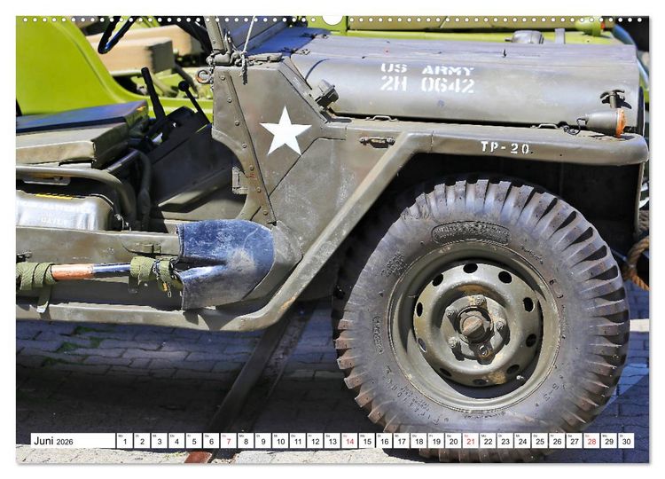Produktbild: Willys Jeep im Detail vom Frankfurter Taxifahrer Petrus Bodenstaff (hochwertiger Premium Wandkalender 2026 DIN A2 quer), Kunstdruck in Hochglanz