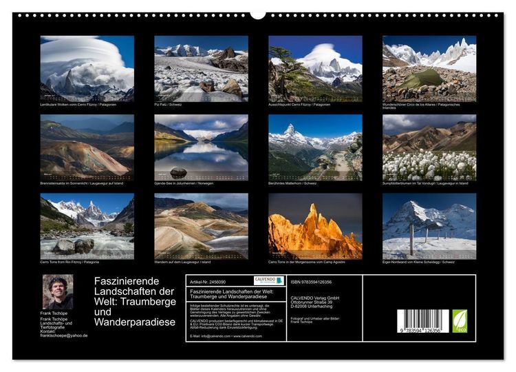 Produktbild: Faszinierende Landschaften der Welt: Traumberge und Wanderparadiese (hochwertiger Premium Wandkalender 2027 DIN A2 quer), Kunstdruck in Hochglanz