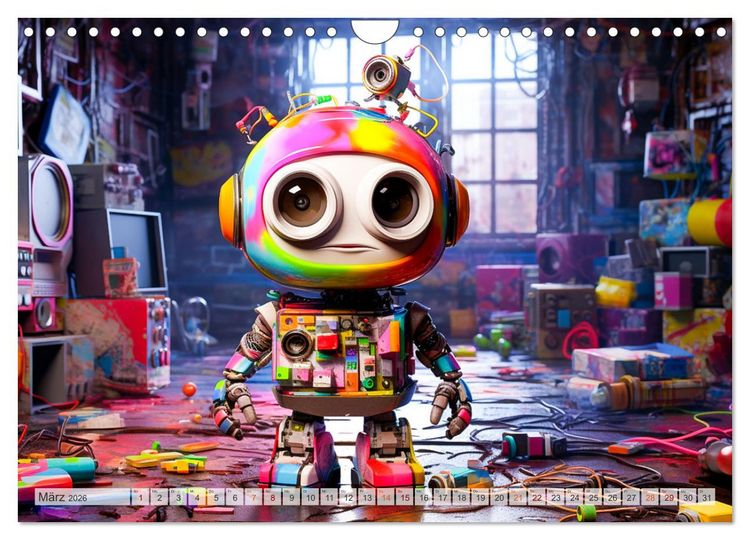 Produktbild: Die Welt der kleinen Robots (Wandkalender 2026 DIN A4 quer), CALVENDO Monatskalender