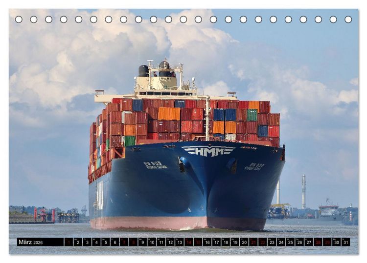 Produktbild: Shipspotting Hamburg (Tischkalender 2026 DIN A5 quer), CALVENDO Monatskalender