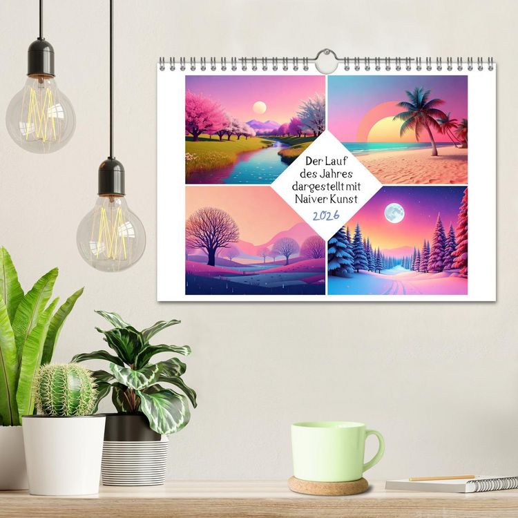 Produktbild: Der Lauf des Jahres dargestellt mit Naiver Kunst (Wandkalender 2026 DIN A4 quer), CALVENDO Monatskalender