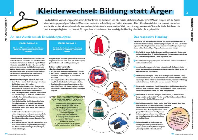 Produktbild: TPS-Praxismappe f&uuml;r die Kita: Treffpunkt Garderobe