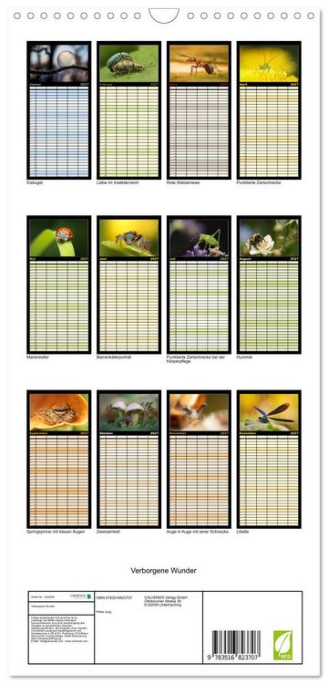 Produktbild: Familienplaner 2027 - Verborgene Wunder mit 5 Spalten (Wandkalender, 21 x 45 cm) CALVENDO