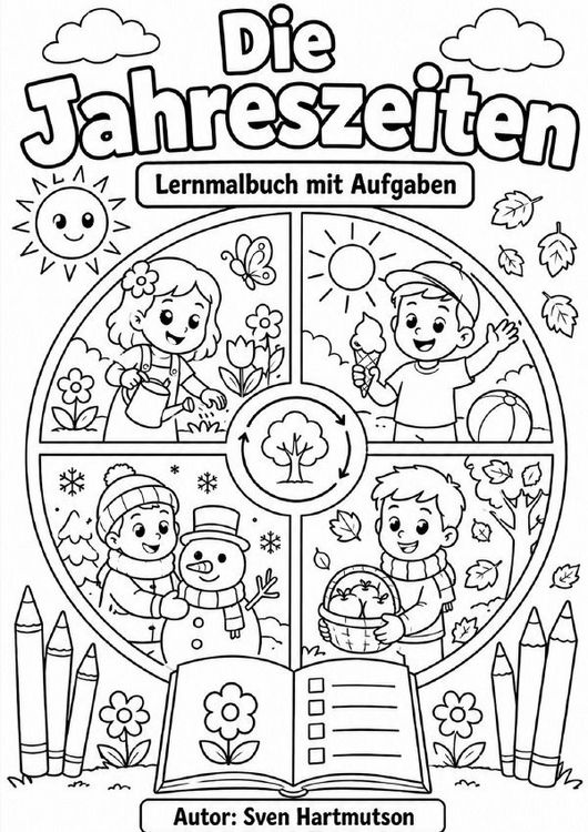 Produktbild: Die Jahreszeiten - Lernmalbuch mit Aufgaben