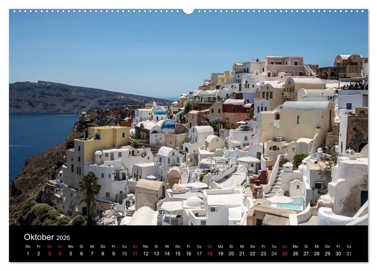 Produktbild: Santorin Trauminsel (hochwertiger Premium Wandkalender 2026 DIN A2 quer), Kunstdruck in Hochglanz