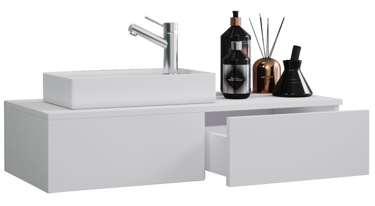 Produktbild: 2-tlg. G&auml;ste WC Waschplatz Waschtisch schmal Gudas