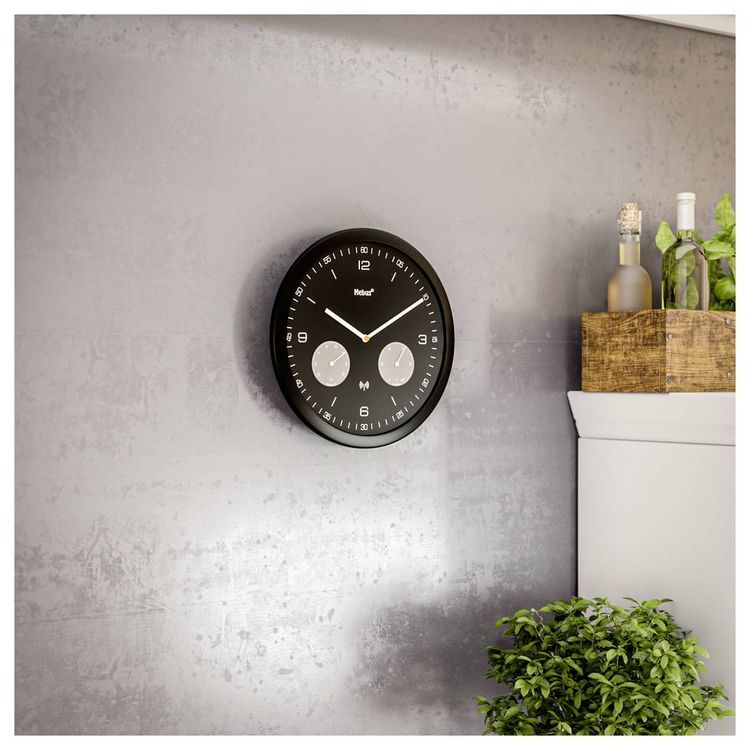 Produktbild: Mebus 52825 Funk Wanduhr 26mm x 42mm Schwarz