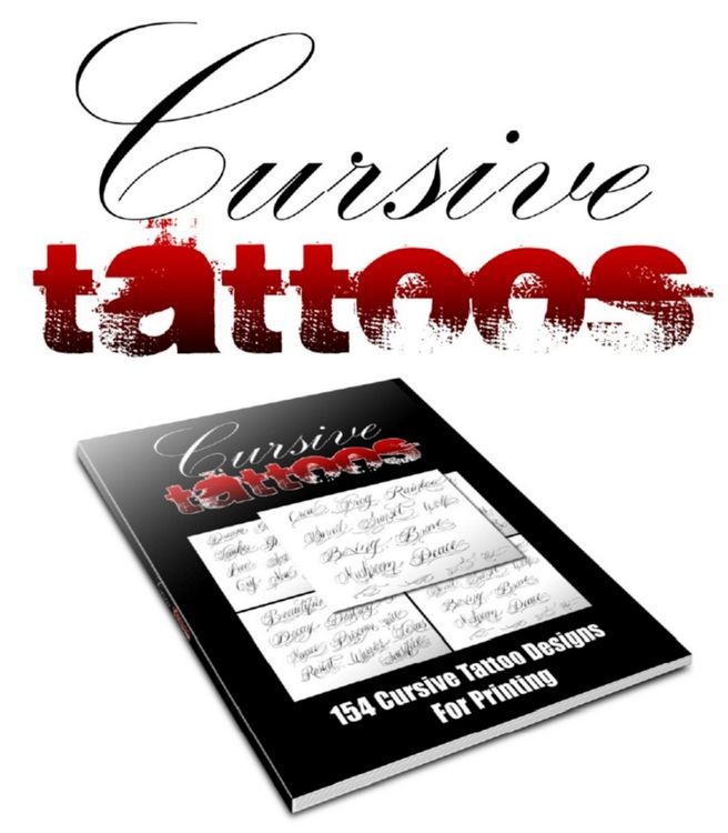 Produktbild: Kursive Schreibschrift Tattoos.