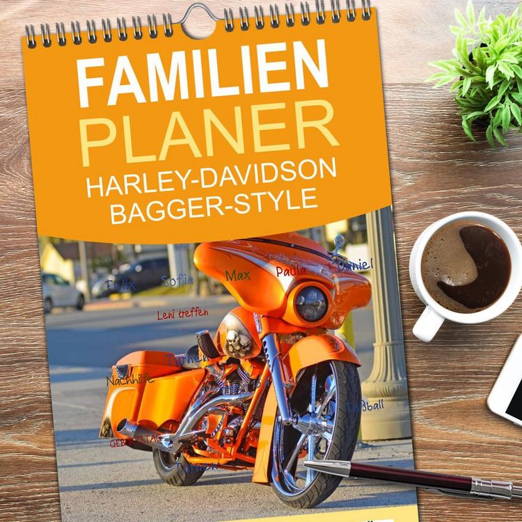 Produktbild: Familienplaner 2026 - BEST OF HARLEY-DAVIDSON BAGGER-STYLE mit 5 Spalten (Wandkalender, 21 x 45 cm) CALVENDO