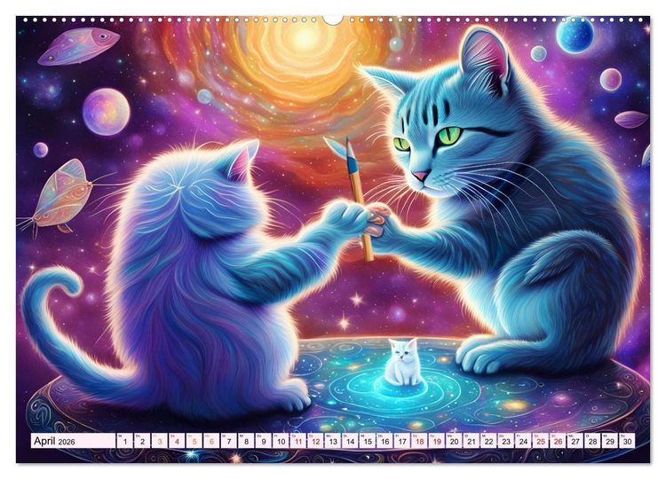 Produktbild: Katzen Schnurrige K&uuml;nstler (hochwertiger Premium Wandkalender 2026 DIN A2 quer), Kunstdruck in Hochglanz