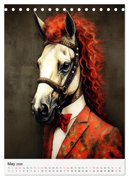 Produktbild: Stylish Horses (Desk Calendar 2026 DIN A5 portrait), CALVENDO 12 Month DeskCalendar