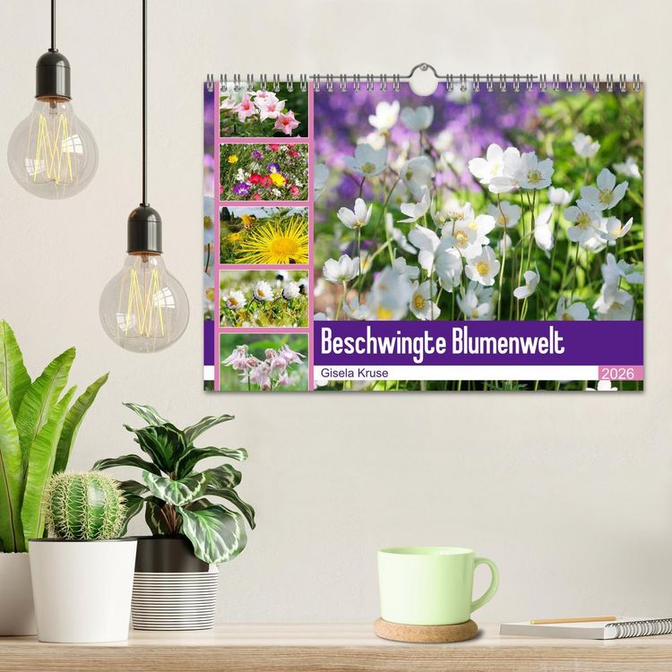 Produktbild: Beschwingte Blumenwelt (Wandkalender 2026 DIN A4 quer), CALVENDO Monatskalender