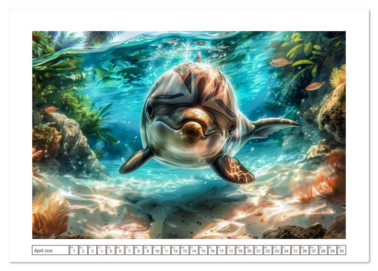 Produktbild: Delfingl&uuml;ck (Tischkalender 2026 DIN A5 quer), CALVENDO Monatskalender