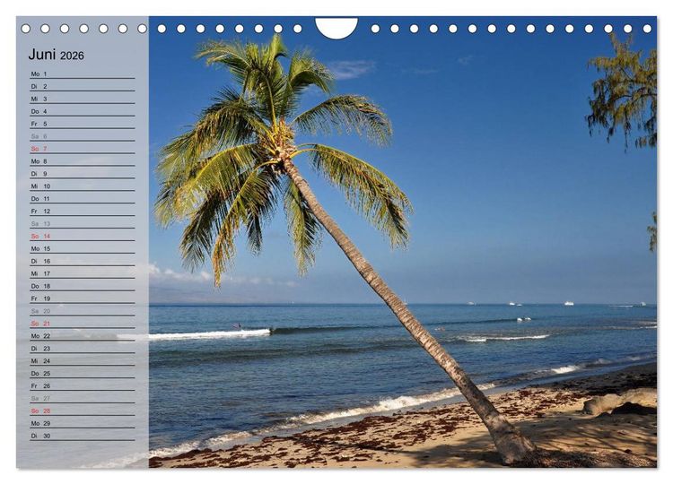 Produktbild: Land of Aloha - Hawaii Monatsplaner (Wandkalender 2026 DIN A4 quer), CALVENDO Monatskalender