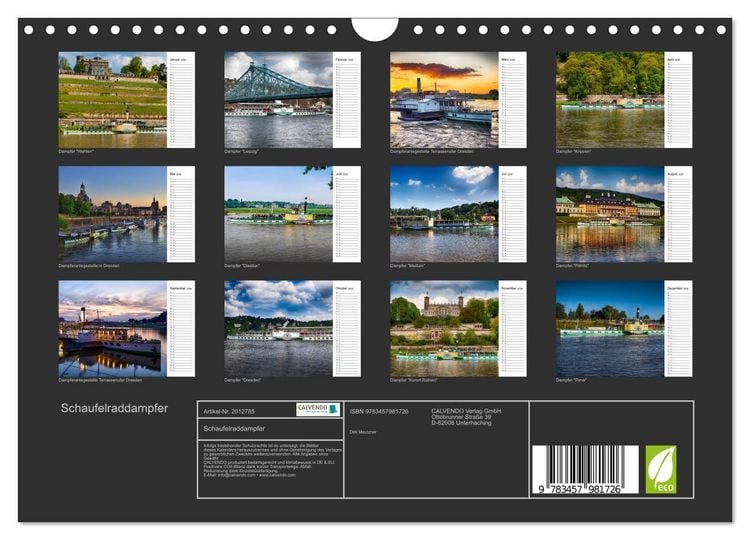 Produktbild: Schaufelraddampfer (Wandkalender 2026 DIN A4 quer), CALVENDO Monatskalender