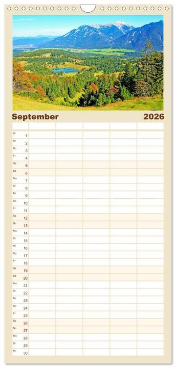 Produktbild: Familienplaner 2026 - Rund um Mittenwald mit 5 Spalten (Wandkalender, 21 x 45 cm) CALVENDO