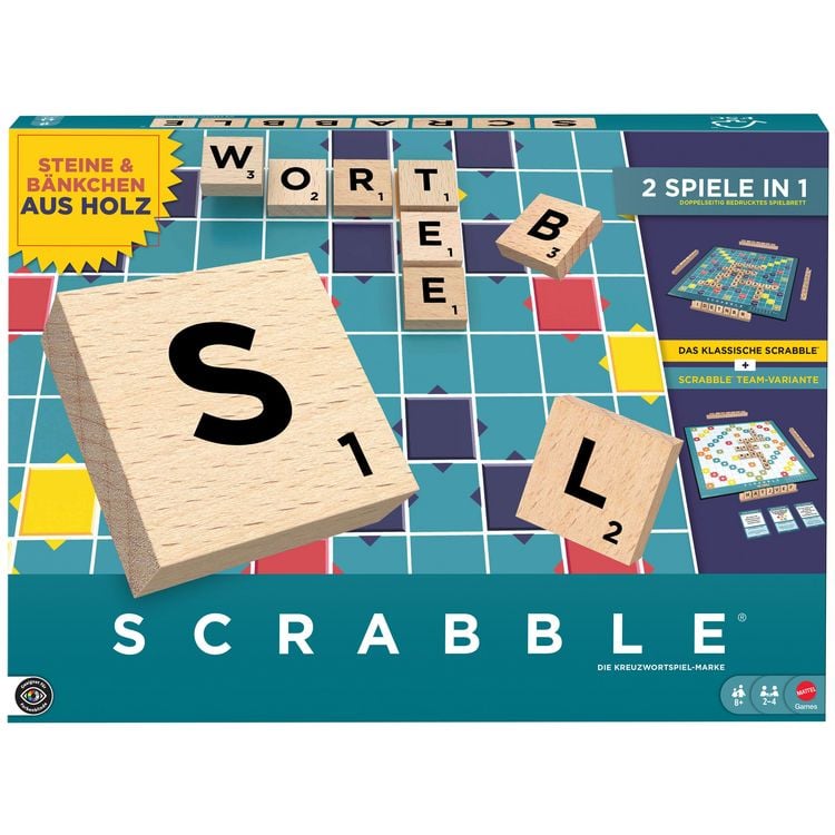 Produktbild: Scrabble Original Holz 2 in 1