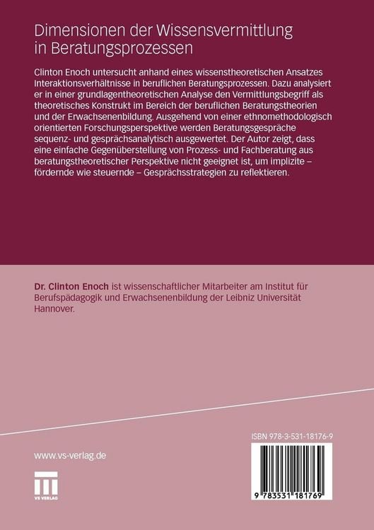 Produktbild: Dimensionen der Wissensvermittlung in Beratungsprozessen
