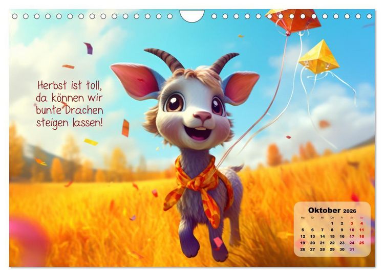 Produktbild: Ziegenkinder haben das ganze Jahr Spa&szlig; (Wandkalender 2026 DIN A4 quer), CALVENDO Monatskalender
