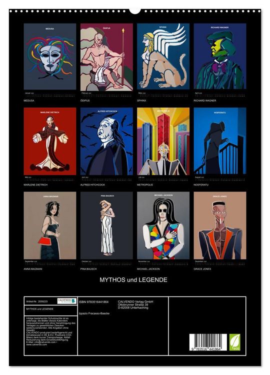 Produktbild: MYTHOS und LEGENDE (hochwertiger Premium Wandkalender 2026 DIN A2 hoch), Kunstdruck in Hochglanz