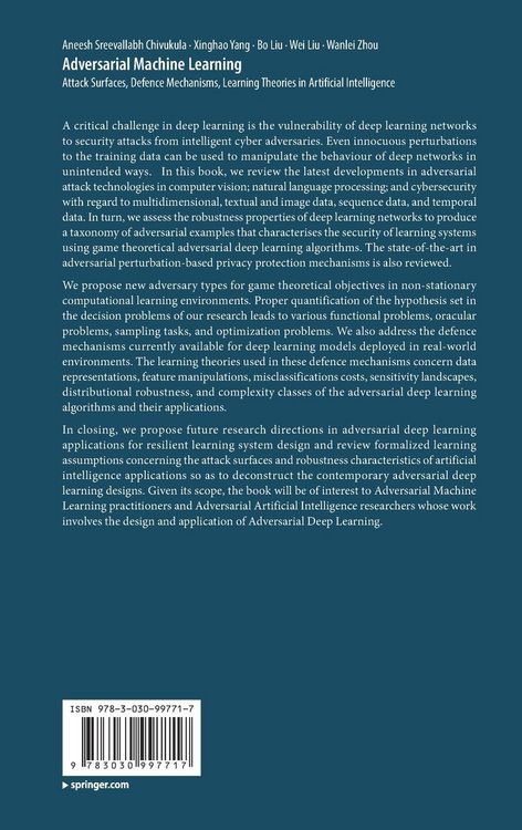 Produktbild: Adversarial Machine Learning
