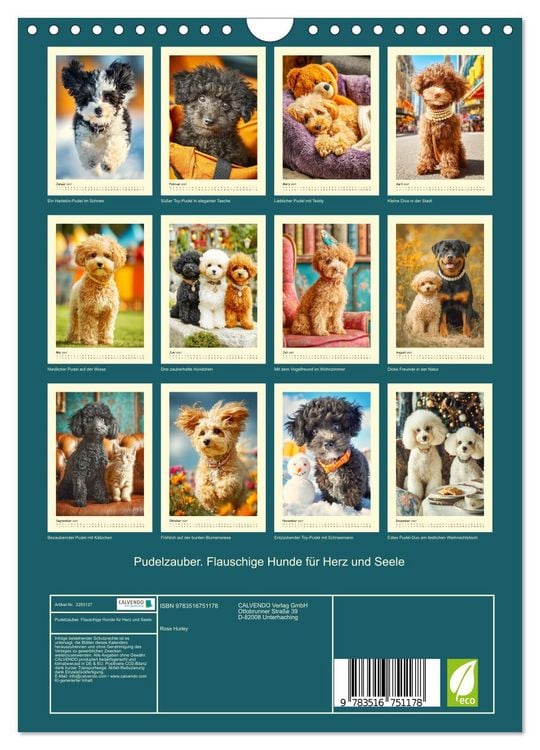 Produktbild: Pudelzauber. Flauschige Hunde f&uuml;r Herz und Seele (Wandkalender 2027 DIN A4 hoch), CALVENDO Monatskalender