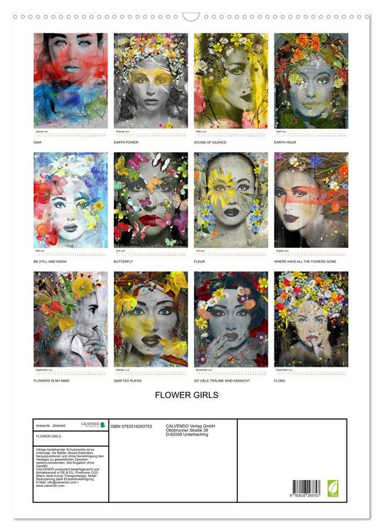 Produktbild: FLOWER GIRLS (Wandkalender 2026 DIN A2 hoch), CALVENDO Monatskalender