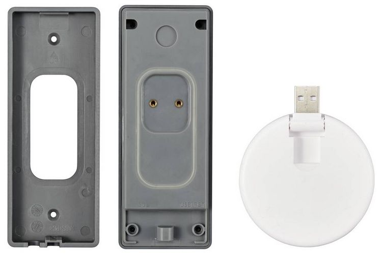 Produktbild: Sygonix IP-Video-T&uuml;rsprechanlage WLAN, Funk Grau, Wei&szlig;