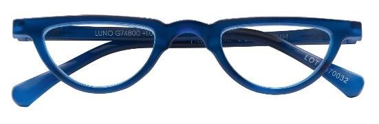 Produktbild: Brille. LUNO G74800 blau recyceltes Kunststoffmaterial mit Federscharnier und Etui, +1.50 dpt