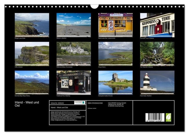 Produktbild: Irland - West und Ost (Wandkalender 2027 DIN A3 quer), CALVENDO Monatskalender