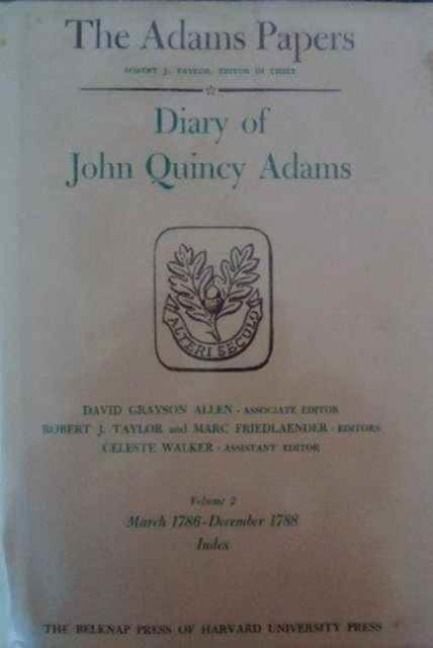 Produktbild: Diary of John Quincy Adams, Volume 2 - March 1786 &iquest; December 1788, Index