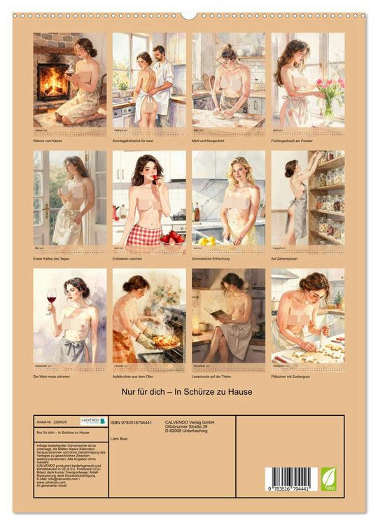 Produktbild: Nur f&uuml;r dich &ndash; In Sch&uuml;rze zu Hause (hochwertiger Premium Wandkalender 2027 DIN A2 hoch), Kunstdruck in Hochglanz