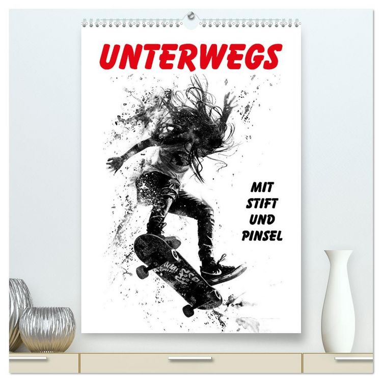 Produktbild: Unterwegs - Mit Stift und Pinsel (hochwertiger Premium Wandkalender 2026 DIN A2 hoch), Kunstdruck in Hochglanz
