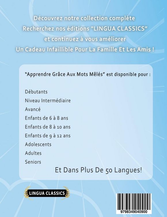 Produktbild: APPRENDRE L'ITALIEN EN S'AMUSANT GR&Acirc;CE AUX MOTS M&Ecirc;L&Eacute;S - POUR D&Eacute;BUTANTS - D&eacute;couvrez Comment Am&eacute;liorer Son Vocabulaire Avec 2000 Mots Cach&eacute;s Et S'entra&icirc;ner &Agrave; La Maison - 100 Grilles De Jeux - Mat&eacute;riel P&eacute;dagogique Et Cahier D'activit&eacute;s