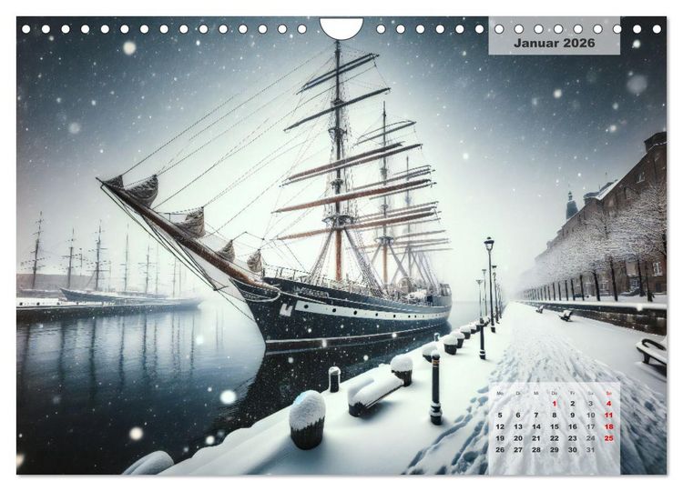Produktbild: Die Befreiung der Flaschenschiffe - Historische Segelschiffe (Wandkalender 2026 DIN A4 quer), CALVENDO Monatskalender