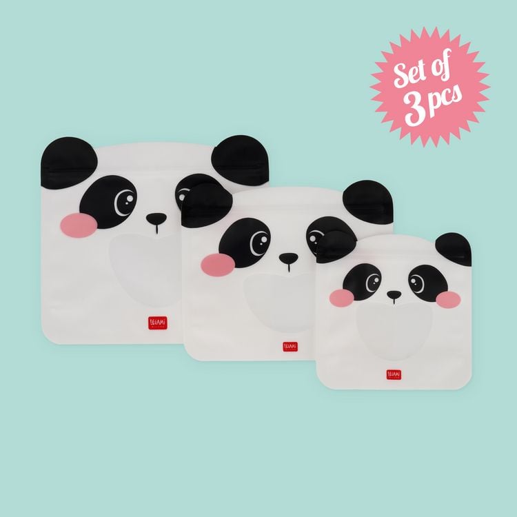 Produktbild: Legami 3er Set wiederverwendbare Snack Taschen - Panda
