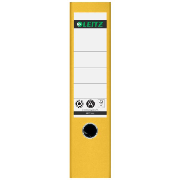 Produktbild: Leitz Ordner 1080 DIN A4 R&uuml;ckenbreite: 80mm Gelb Wolkenmarmor 2 B&uuml;gel 10805015