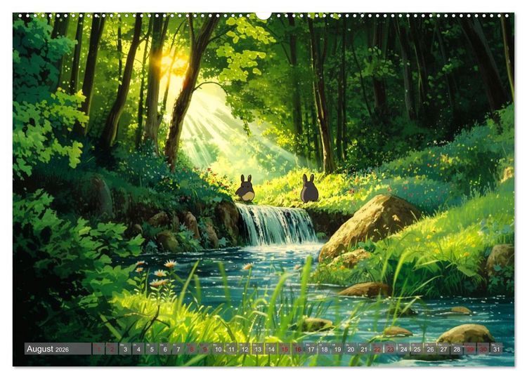 Produktbild: Spaziergang durch Anime Welten (Wandkalender 2026 DIN A2 quer), CALVENDO Monatskalender