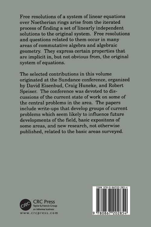 Produktbild: Free Resolutions in Commutative Algebra and Algebraic Geometry