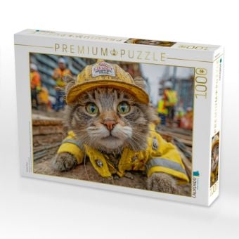 Produktbild: CALVENDO Puzzle Arbeits Katze | 1000 Teile Lege-Gr&ouml;&szlig;e 64x48cm Foto-Puzzle f&uuml;r gl&uuml;ckliche Stunden