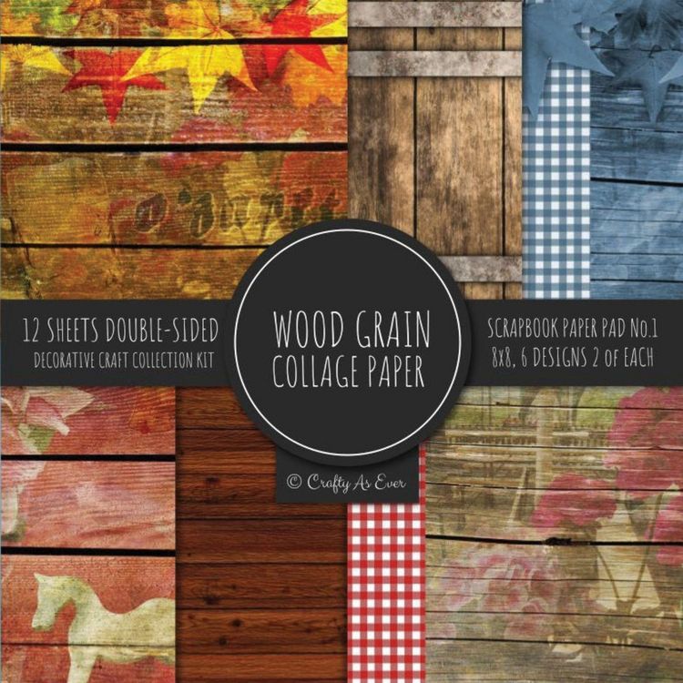 Produktbild: Wood Grain Collage Paper for Scrapbooking Photo Art