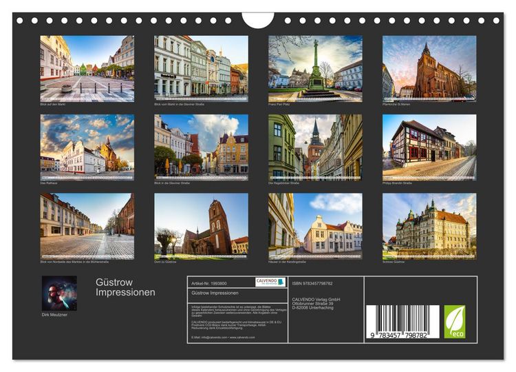 Produktbild: G&uuml;strow Impressionen (Wandkalender 2026 DIN A4 quer), CALVENDO Monatskalender