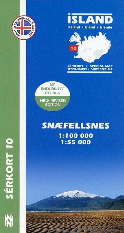 Produktbild: Island Serkort 10 Snaefellsnes 1 : 100 000 / 1 : 55 000
