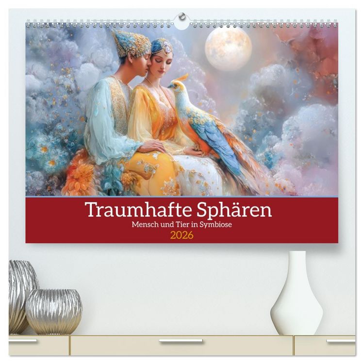 Produktbild: Traumhafte Sph&auml;ren - Mensch und Tier in Symbiose (hochwertiger Premium Wandkalender 2026 DIN A2 quer), Kunstdruck in Hochglanz