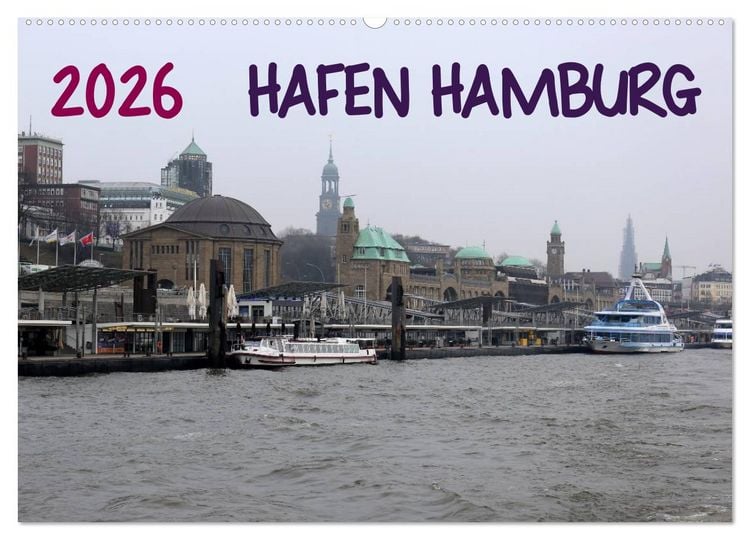 Produktbild: Hafen Hamburg 2026 (Wandkalender 2026 DIN A2 quer), CALVENDO Monatskalender