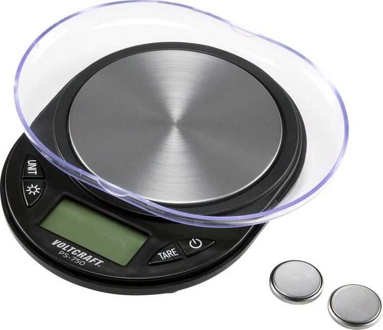 Produktbild: VOLTCRAFT PS-750 Pr&auml;zisionswaage W&auml;gebereich (max.) 750 g Ablesbarkeit 0.1 g batteriebetrieben Schwarz