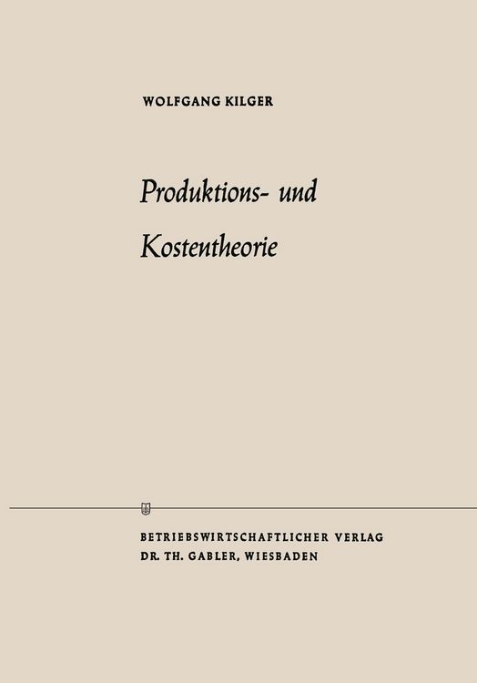 Produktbild: Produktions- und Kostentheorie