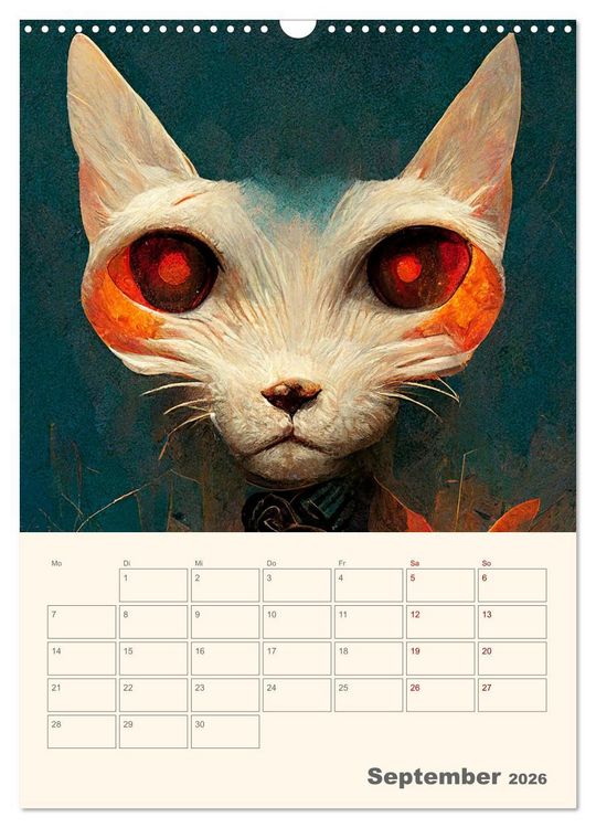 Produktbild: Die 7 Leben einer Katze (Wandkalender 2026 DIN A3 hoch), CALVENDO Monatskalender